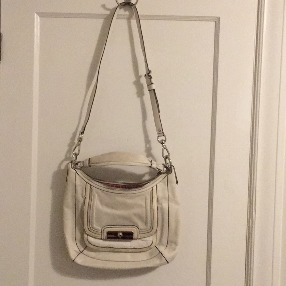 Off-white & Cream Coach Shoulder Bag